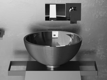 ROSE - Countertop round glass washbasin by Glass Design - view 3